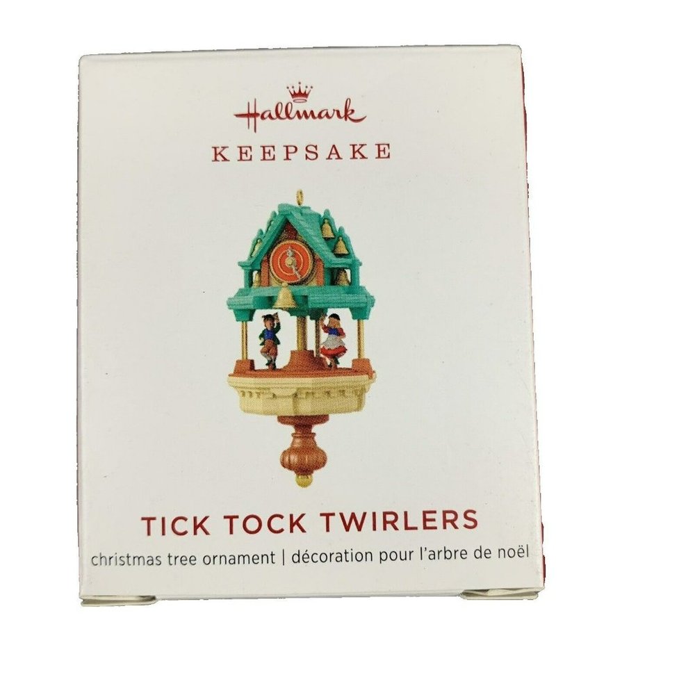 HALLMARK 2019 MINIATURE Ornament Tick Tock Twirlers Cuckoo Clock Black 2.2inches